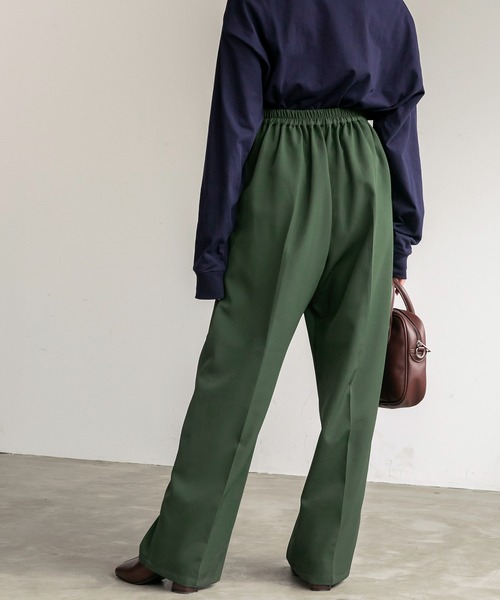 BONLECILL（ボンルシール）の「2タック センタープレス カラーワイドパンツ（スラックス・レディース・ブラック/ベージュ/ブラウン/レッド/グリーン・FREE）」の15枚目の写真