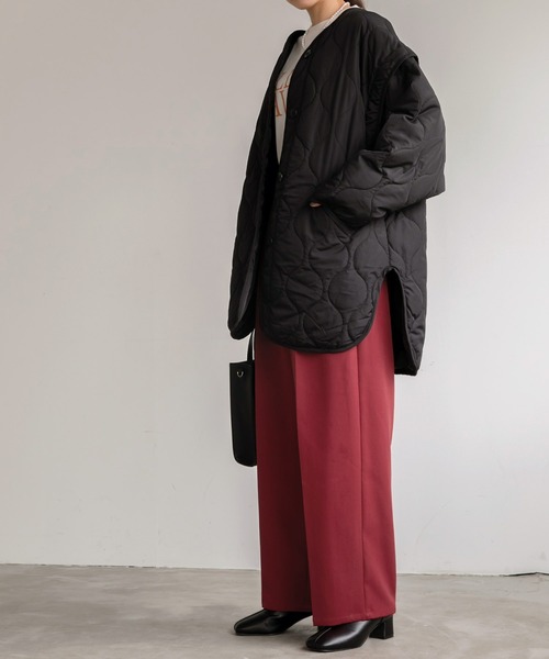 BONLECILL（ボンルシール）の「2タック センタープレス カラーワイドパンツ（スラックス・レディース・ブラック/ベージュ/ブラウン/レッド/グリーン・FREE）」の11枚目の写真