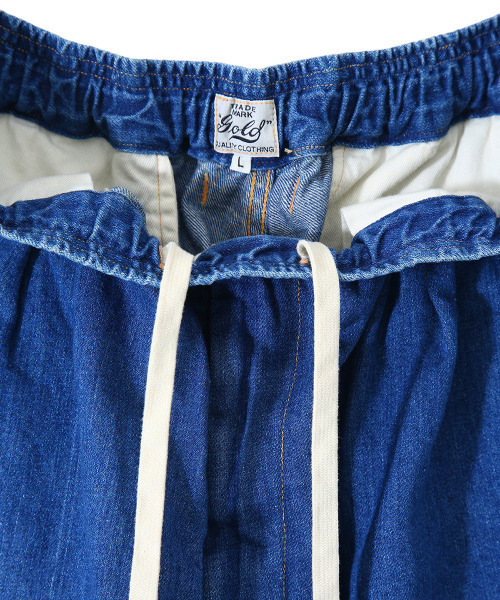 GOLD（ゴールド）の「GOLD / ゴールド：10oz. COTTON / LINEN DENIM EASY SHORT：21A-GL52254H[MUS]（デニムパンツ・メンズ・ネイビー・L/M/S）」の8枚目の写真
