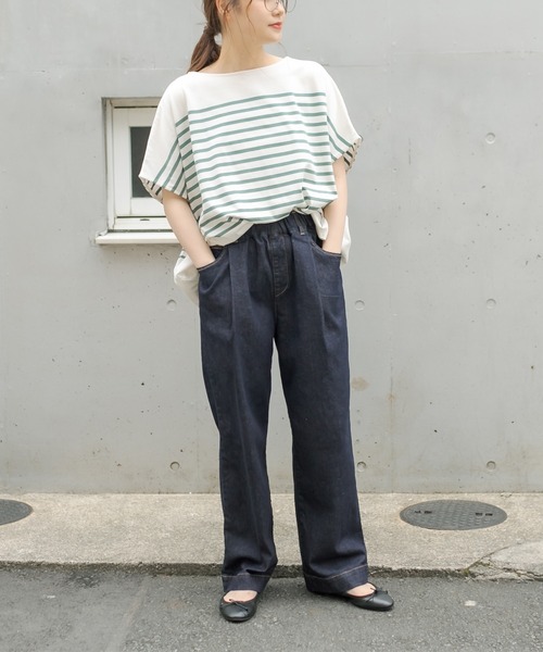 PUAL CE CIN（ピュアルセシン）の「JAPAN MADE デニムストレートパンツ（デニムパンツ・レディース・インディゴブルー/ブルー・FREE）」の9枚目の写真