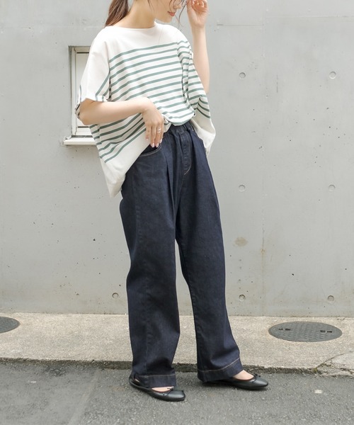 PUAL CE CIN（ピュアルセシン）の「JAPAN MADE デニムストレートパンツ（デニムパンツ・レディース・インディゴブルー/ブルー・FREE）」の10枚目の写真