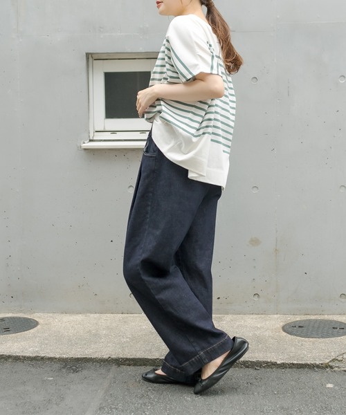 PUAL CE CIN（ピュアルセシン）の「JAPAN MADE デニムストレートパンツ（デニムパンツ・レディース・インディゴブルー/ブルー・FREE）」の11枚目の写真