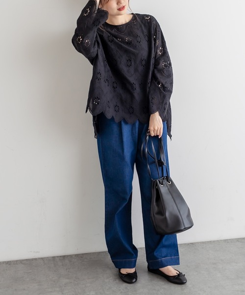 PUAL CE CIN（ピュアルセシン）の「JAPAN MADE デニムストレートパンツ（デニムパンツ・レディース・インディゴブルー/ブルー・FREE）」の17枚目の写真