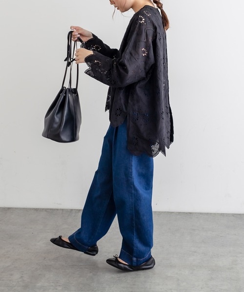 PUAL CE CIN（ピュアルセシン）の「JAPAN MADE デニムストレートパンツ（デニムパンツ・レディース・インディゴブルー/ブルー・FREE）」の19枚目の写真