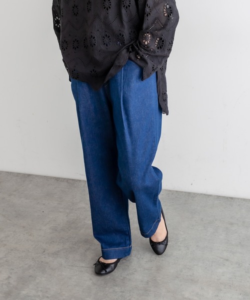 PUAL CE CIN（ピュアルセシン）の「JAPAN MADE デニムストレートパンツ（デニムパンツ・レディース・インディゴブルー/ブルー・FREE）」の15枚目の写真