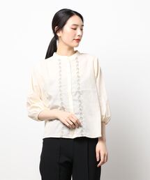 ehka sopo | バンドカラー刺繍ブラウス(シャツ/ブラウス)