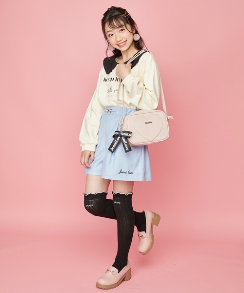 JENNI love（ジェニィラブ）の「リボンチャーム付きショルダーバッグ（ショルダーバッグ・キッズ・オフホワイト/ピンク/ブラック・F）」の8枚目の写真