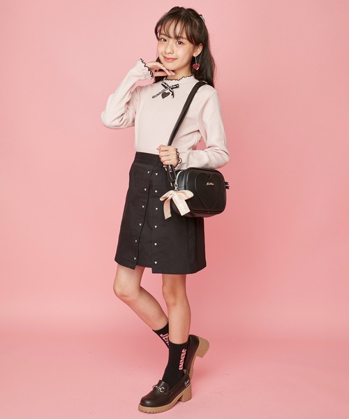 JENNI love（ジェニィラブ）の「リボンチャーム付きショルダーバッグ（ショルダーバッグ・キッズ・オフホワイト/ピンク/ブラック・F）」の10枚目の写真