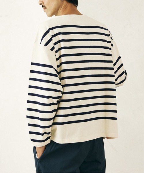 JOURNAL STANDARD relume（ジャーナルスタンダード　レリューム）の「3XL NAVAL BORDER/ボーダーTシャツ（Tシャツ/カットソー・メンズ・ブラック/ネイビー/カーキ/レンガ・LARGE/XXX-LARGE）」の19枚目の写真