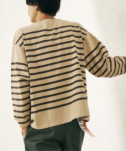JOURNAL STANDARD relume（ジャーナルスタンダード　レリューム）の「3XL NAVAL BORDER/ボーダーTシャツ（Tシャツ/カットソー・メンズ・ブラック/ネイビー/カーキ/レンガ・LARGE/XXX-LARGE）」の20枚目の写真