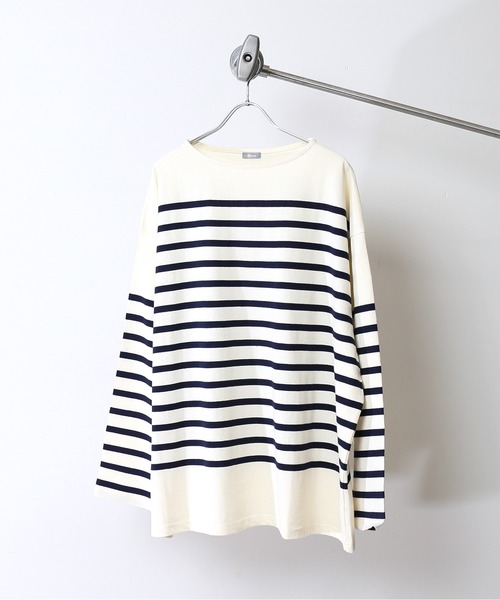 JOURNAL STANDARD relume（ジャーナルスタンダード　レリューム）の「3XL NAVAL BORDER/ボーダーTシャツ（Tシャツ/カットソー・メンズ・ブラック/ネイビー/カーキ/レンガ・LARGE/XXX-LARGE）」の9枚目の写真