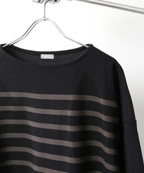 JOURNAL STANDARD relume（ジャーナルスタンダード　レリューム）の「3XL NAVAL BORDER/ボーダーTシャツ（Tシャツ/カットソー・メンズ・ブラック/ネイビー/カーキ/レンガ・LARGE/XXX-LARGE）」の5枚目の写真