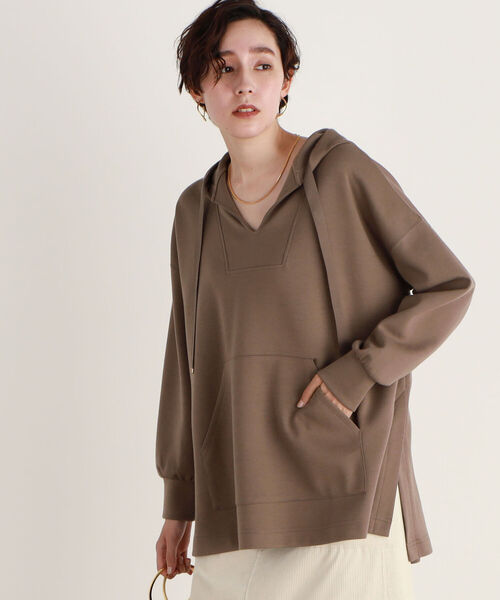 NOLLEY’S（ノーリーズ）の「ダブルエアーウォッシャブルパーカー（パーカー・レディース・ベージュ/ブラウン・38）」の2枚目の写真