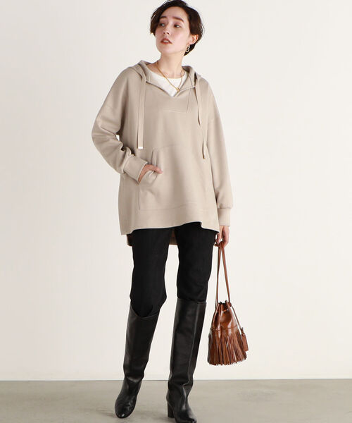 NOLLEY’S（ノーリーズ）の「ダブルエアーウォッシャブルパーカー（パーカー・レディース・ベージュ/ブラウン・38）」の11枚目の写真