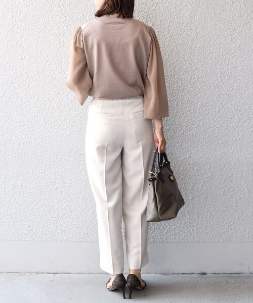 SHIPS（シップス）の「ウールライクセミダブルパンツ◇（その他パンツ・レディース・オフホワイト/キャメル/ネイビー・34/36/38/40）」の4枚目の写真