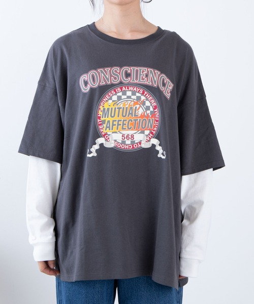 WEGO(ウィゴー)の「WEGO/フェイクレイヤードロンT(Tシャツ/カットソー・レディース・オートミール/スミクロ・FREE)」の10枚目の写真