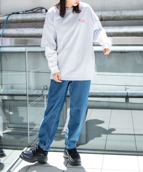 WEGO(ウィゴー)の「WEGO/フェイクレイヤードロンT(Tシャツ/カットソー・レディース・オートミール/スミクロ・FREE)」の9枚目の写真
