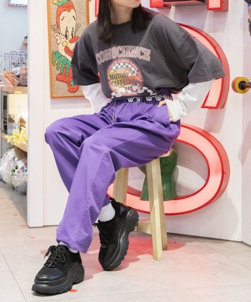 WEGO(ウィゴー)の「WEGO/フェイクレイヤードロンT(Tシャツ/カットソー・レディース・オートミール/スミクロ・FREE)」の6枚目の写真