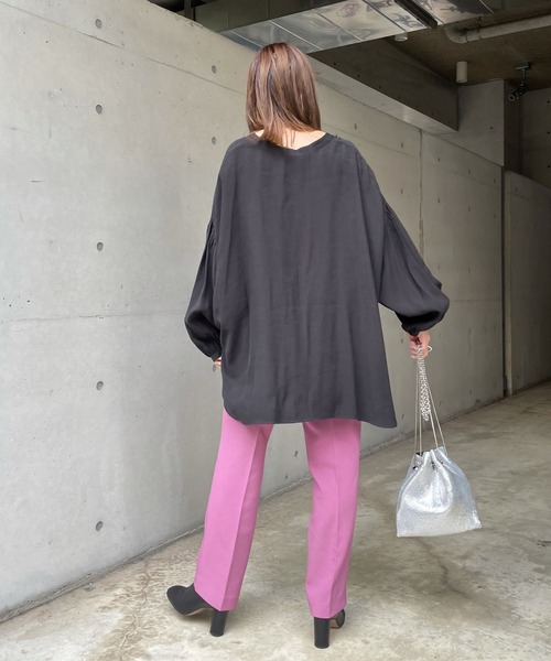 DouDou（ドゥドゥ）の「ソフトテーパードタックパンツ（その他パンツ・レディース・グリーン/ブラック/ピンク/アイボリー・36/38）」の10枚目の写真