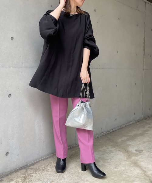 DouDou（ドゥドゥ）の「ソフトテーパードタックパンツ（その他パンツ・レディース・グリーン/ブラック/ピンク/アイボリー・36/38）」の15枚目の写真