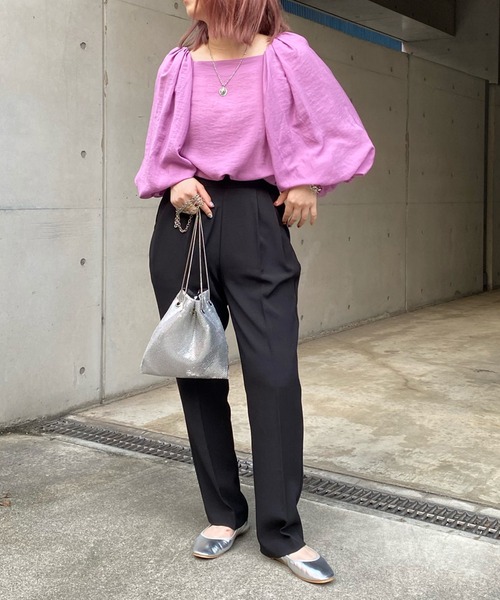 DouDou（ドゥドゥ）の「ソフトテーパードタックパンツ（その他パンツ・レディース・グリーン/ブラック/ピンク/アイボリー・36/38）」の11枚目の写真