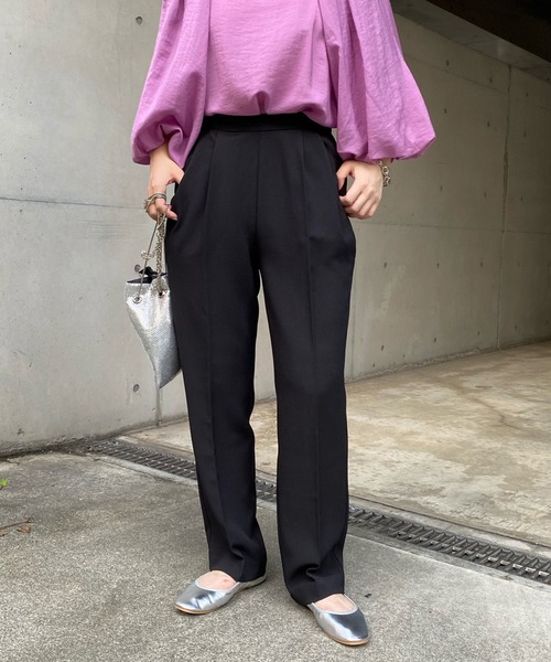 DouDou（ドゥドゥ）の「ソフトテーパードタックパンツ（その他パンツ・レディース・グリーン/ブラック/ピンク/アイボリー・36/38）」の20枚目の写真