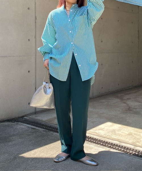 DouDou（ドゥドゥ）の「ソフトテーパードタックパンツ（その他パンツ・レディース・グリーン/ブラック/ピンク/アイボリー・36/38）」の13枚目の写真