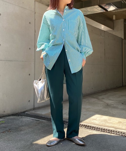 DouDou（ドゥドゥ）の「ソフトテーパードタックパンツ（その他パンツ・レディース・グリーン/ブラック/ピンク/アイボリー・36/38）」の21枚目の写真