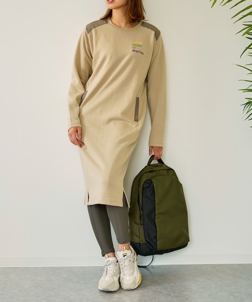 BENETTON (UNITED COLORS OF BENETTON)（ベネトンユナイテッドカラーズオブベネトン）の「【BENETTON / ベネトン】レディースワンピース（ワンピース・レディース・ブラック/ベージュ/カーキ/ピンク・SMALL/MEDIUM/LARGE/X-LARGE）」の15枚目の写真
