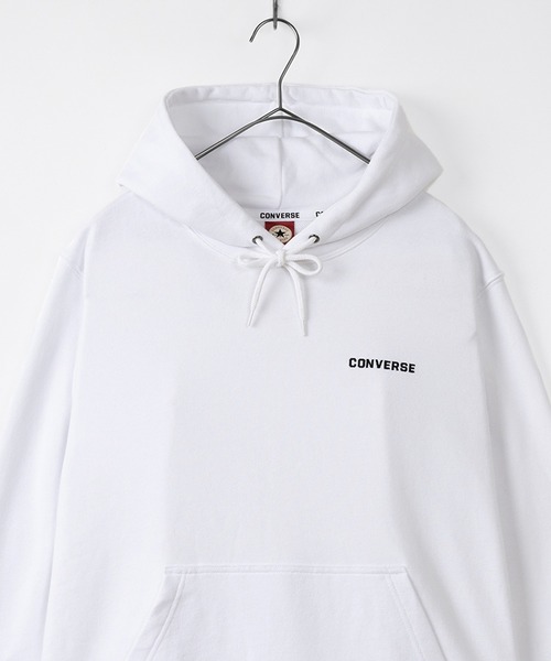 CONVERSE（コンバース）の「【CONVERSE/コンバース】ワンポイントロゴ刺繍　プルパーカー/フーディー/ビッグシルエット（パーカー・メンズ・ホワイト/ブラック/ベージュ/グレー/ライトグリーン/スモークピンク/ナチュラル/ライトピンク/ライトグレー/グリーン/ライトブルー/アッシュグレー・M/L/XL）」の16枚目の写真