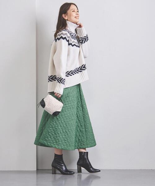 CELLAR DOOR（セラドール）の「＜CellarDoor（セラードアー）＞キルティング フレアスカート（スカート・レディース・オリーブ・38/36）」の8枚目の写真