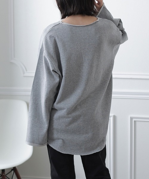 ElegChic（エレグシック）の「シンプルVネックカットソー（Tシャツ/カットソー・レディース・ブラック/杢グレー/ライトカーキ・MEDIUM/X-LARGE/XXX-LARGE）」の17枚目の写真