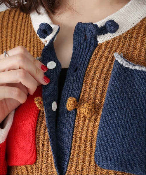 YANYAN/ヤンヤン】TWEEDLE COLORBLOCK TAICHI JACKET：カーディガン