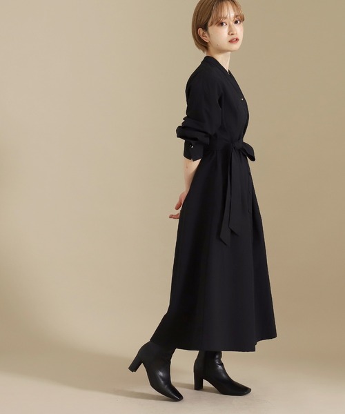 AULI（アウリィ）の「【低身長向けサイズ】ウエストタックシャツワンピース（シャツワンピース・レディース・グリーン/ブラック/ライトグレー・XS/S）」の10枚目の写真