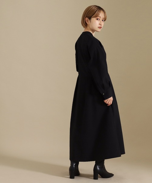 AULI（アウリィ）の「【低身長向けサイズ】ウエストタックシャツワンピース（シャツワンピース・レディース・グリーン/ブラック/ライトグレー・XS/S）」の8枚目の写真
