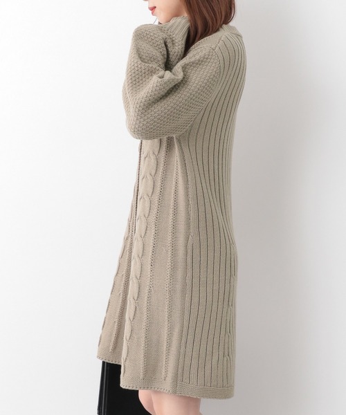 ワンピース Brushed Cardigan & Loop Yarn Mini Dress Brushed Cardigan & Loop Yarn Mini Dress