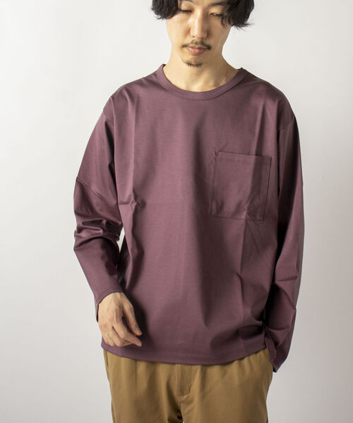 GLOSTER(グロスター)の「【GLOSTER/グロスター】SILKY SMOOTH TEE シルケットスムース ロングスリーブTシャツ(Tシャツ/カットソー・メンズ・ホワイト/ブラック/ラベンダー・MEDIUM/LARGE)」の3枚目の写真