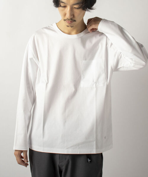GLOSTER(グロスター)の「【GLOSTER/グロスター】SILKY SMOOTH TEE シルケットスムース ロングスリーブTシャツ(Tシャツ/カットソー・メンズ・ホワイト/ブラック/ラベンダー・MEDIUM/LARGE)」の1枚目の写真