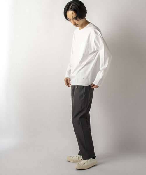 GLOSTER(グロスター)の「【GLOSTER/グロスター】SILKY SMOOTH TEE シルケットスムース ロングスリーブTシャツ(Tシャツ/カットソー・メンズ・ホワイト/ブラック/ラベンダー・MEDIUM/LARGE)」の10枚目の写真