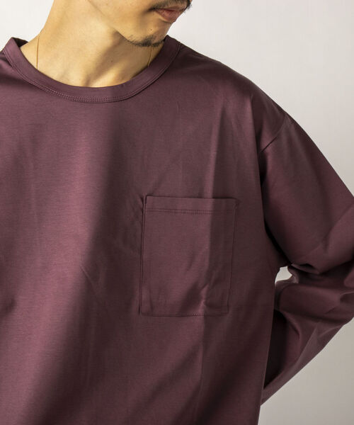 GLOSTER(グロスター)の「【GLOSTER/グロスター】SILKY SMOOTH TEE シルケットスムース ロングスリーブTシャツ(Tシャツ/カットソー・メンズ・ホワイト/ブラック/ラベンダー・MEDIUM/LARGE)」の6枚目の写真