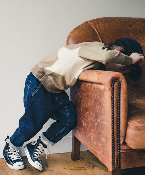 BRANSHES(ブランシェス)の「【あったかデニム】ガーデナーテーパード裏起毛デニムパンツ(デニムパンツ・キッズ・ネイビー/ブルー・110/120/100/130/150/90/140)」の11枚目の写真