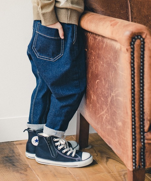 BRANSHES(ブランシェス)の「【あったかデニム】ガーデナーテーパード裏起毛デニムパンツ(デニムパンツ・キッズ・ネイビー/ブルー・110/120/100/130/150/90/140)」の7枚目の写真