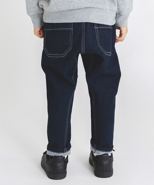 BRANSHES(ブランシェス)の「【あったかデニム】ガーデナーテーパード裏起毛デニムパンツ(デニムパンツ・キッズ・ネイビー/ブルー・110/120/100/130/150/90/140)」の15枚目の写真