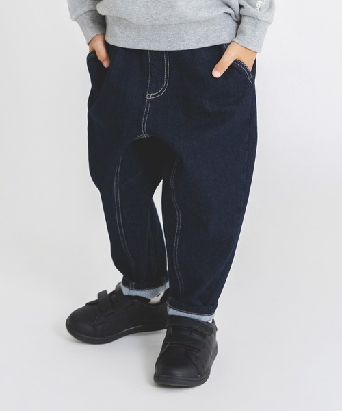 BRANSHES(ブランシェス)の「【あったかデニム】ガーデナーテーパード裏起毛デニムパンツ(デニムパンツ・キッズ・ネイビー/ブルー・110/120/100/130/150/90/140)」の13枚目の写真