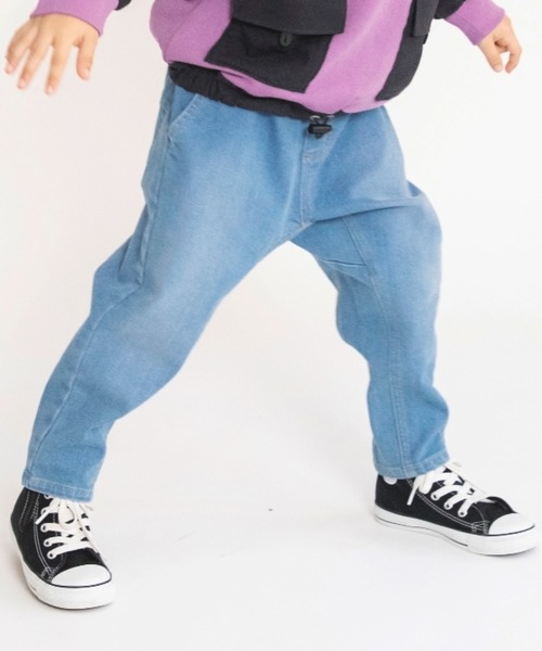 BRANSHES(ブランシェス)の「【あったかデニム】ガーデナーテーパード裏起毛デニムパンツ(デニムパンツ・キッズ・ネイビー/ブルー・110/120/100/130/150/90/140)」の3枚目の写真