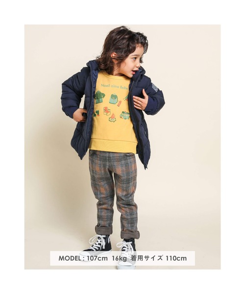 Noeil aime BeBe(ノイユエイムベベ)の「Noeil aime BeBe/撥水 2WAY フード 取り外し 中綿 コート (90~130cm)(ダウンジャケット/コート・キッズ・ベージュ/ネイビー・100/110/90/130/120)」の3枚目の写真