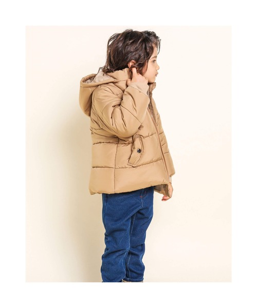 Noeil aime BeBe(ノイユエイムベベ)の「Noeil aime BeBe/撥水 2WAY フード 取り外し 中綿 コート (90~130cm)(ダウンジャケット/コート・キッズ・ベージュ/ネイビー・100/110/90/130/120)」の13枚目の写真
