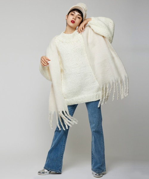 Narcissus（ナルシス）の「【Narcissus】ボリュームマフラー（マフラー・レディース・ブラック/アイボリー/グリーン・FREE）」の11枚目の写真