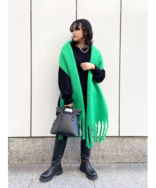 Narcissus（ナルシス）の「【Narcissus】ボリュームマフラー（マフラー・レディース・ブラック/アイボリー/グリーン・FREE）」の17枚目の写真