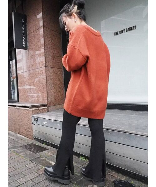 EVRIS（エヴリス）の「Flower Embroidery ニット（ニット/セーター・レディース・オレンジ/ブラック/カーキ・FREE）」の20枚目の写真